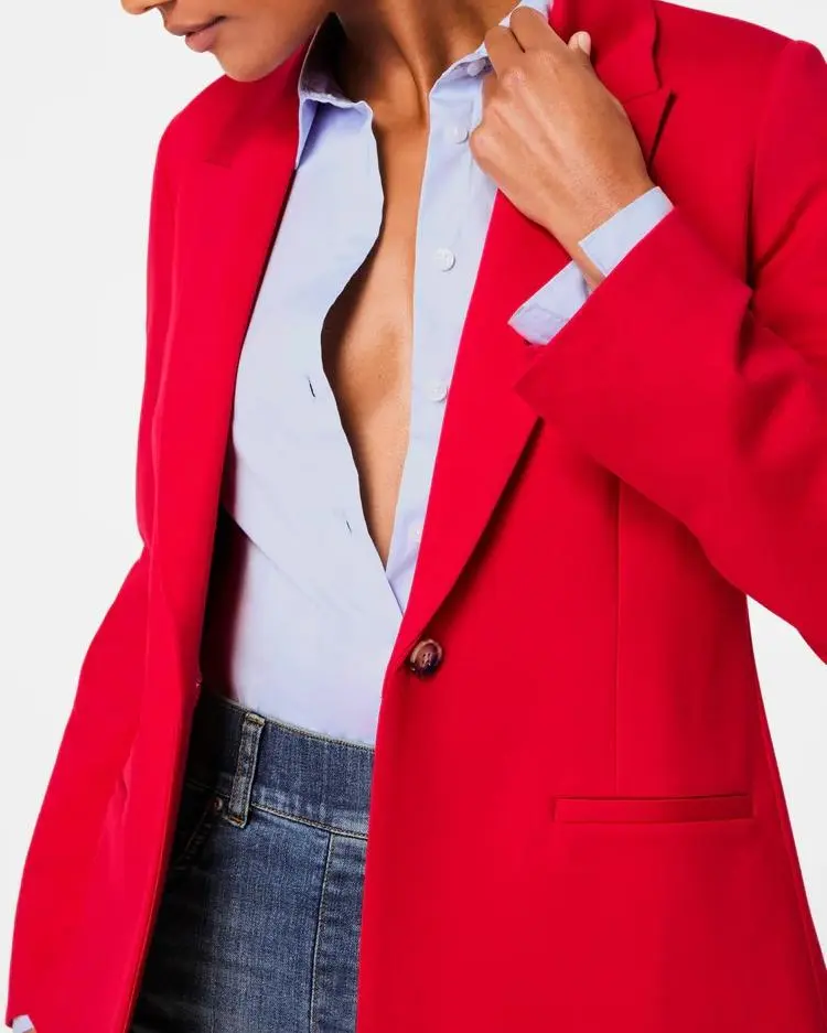 Solid Color Long Sleeve Blazer