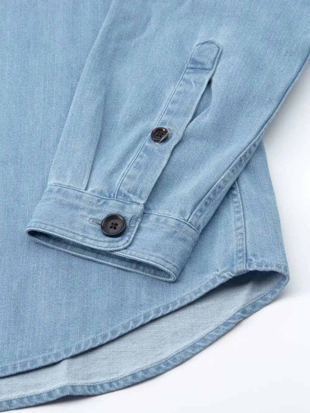 Denim Indigo Light Cotton Blend Overshirt