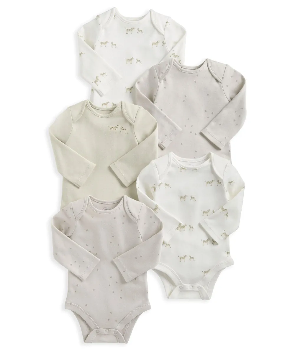 Wild Animals Long Sleeve Bodysuits (Pack of 5)