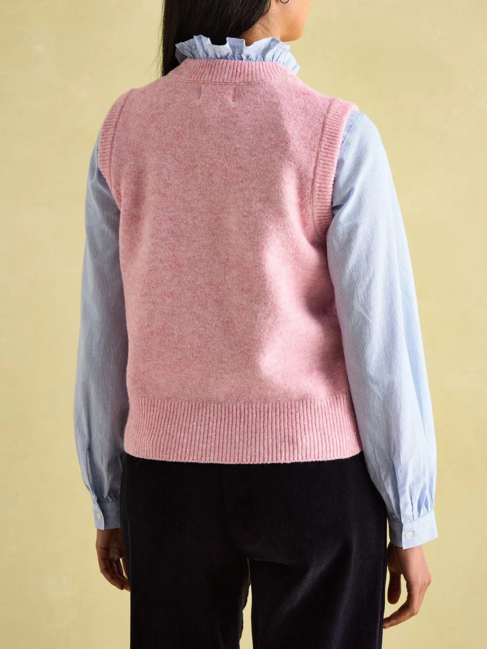 Pink Casual Style Knitted Vest