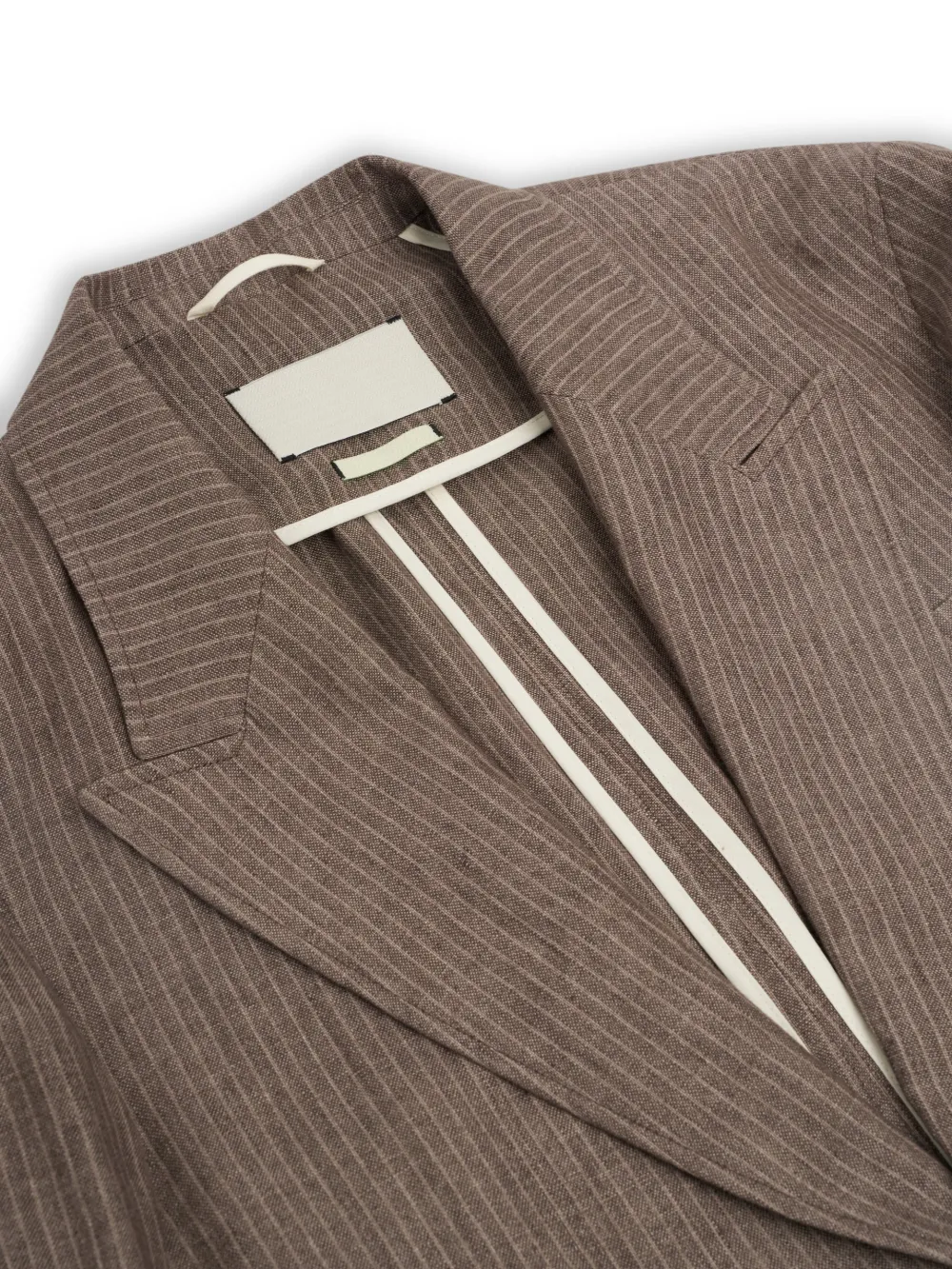 Brown Casual Style Lapel Linen Blazer