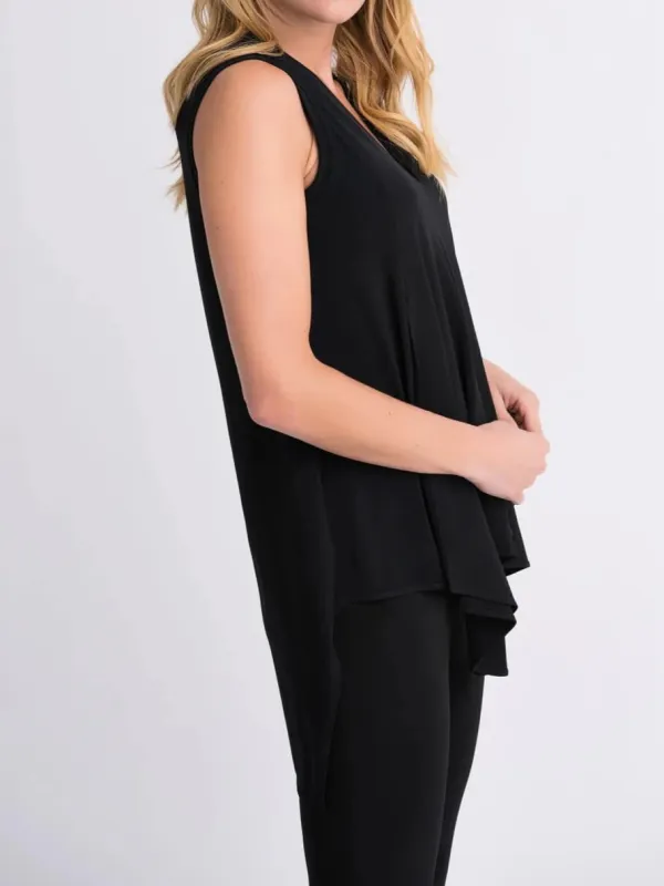 Black Sleeveless Asymmetric Top