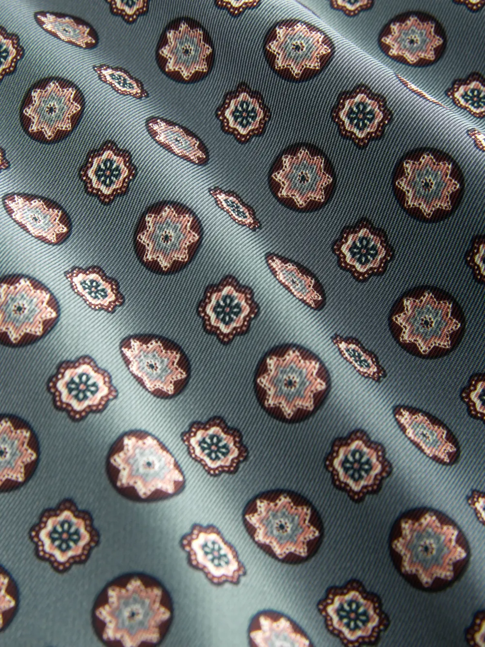 Blue Geometric Printed Loose Single-Breasted Blazer