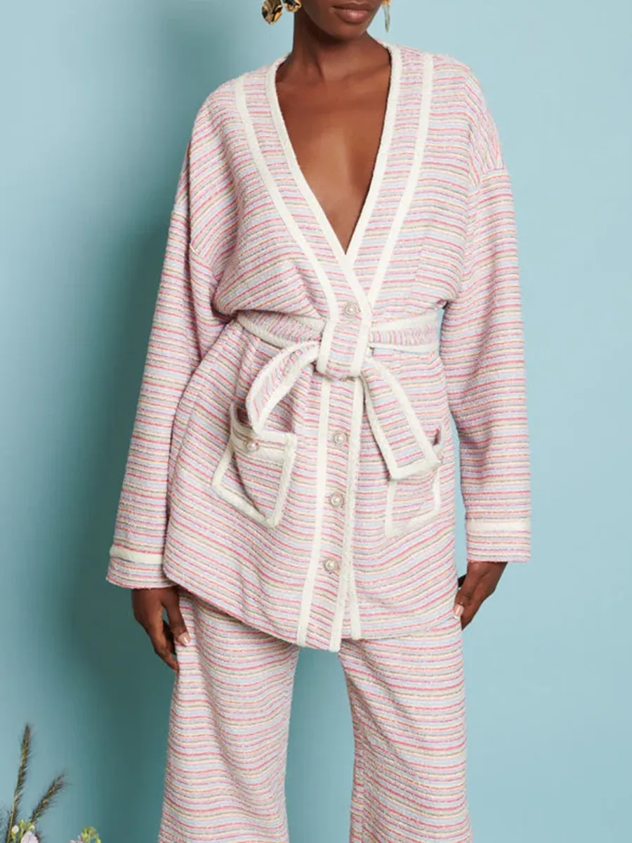 Casual Honeydew Tweed Cardigan