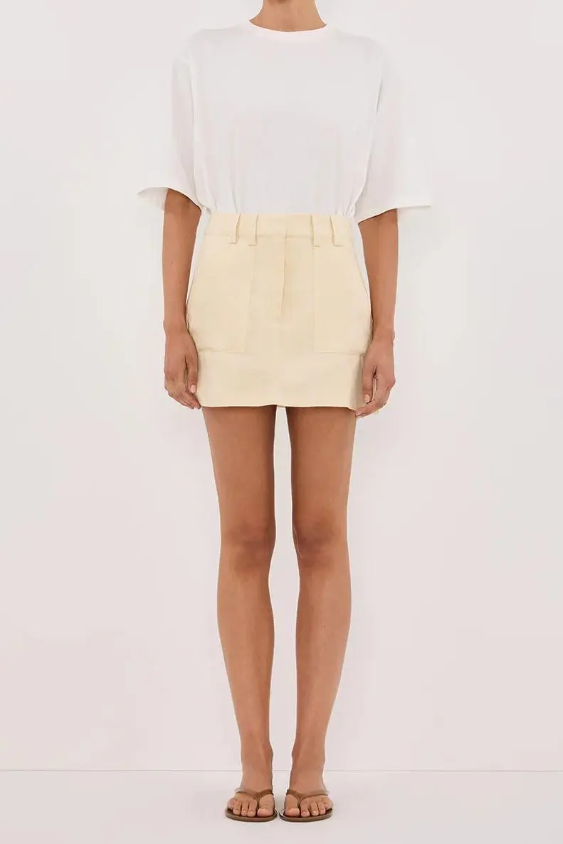 LEMON LINEN SKORT