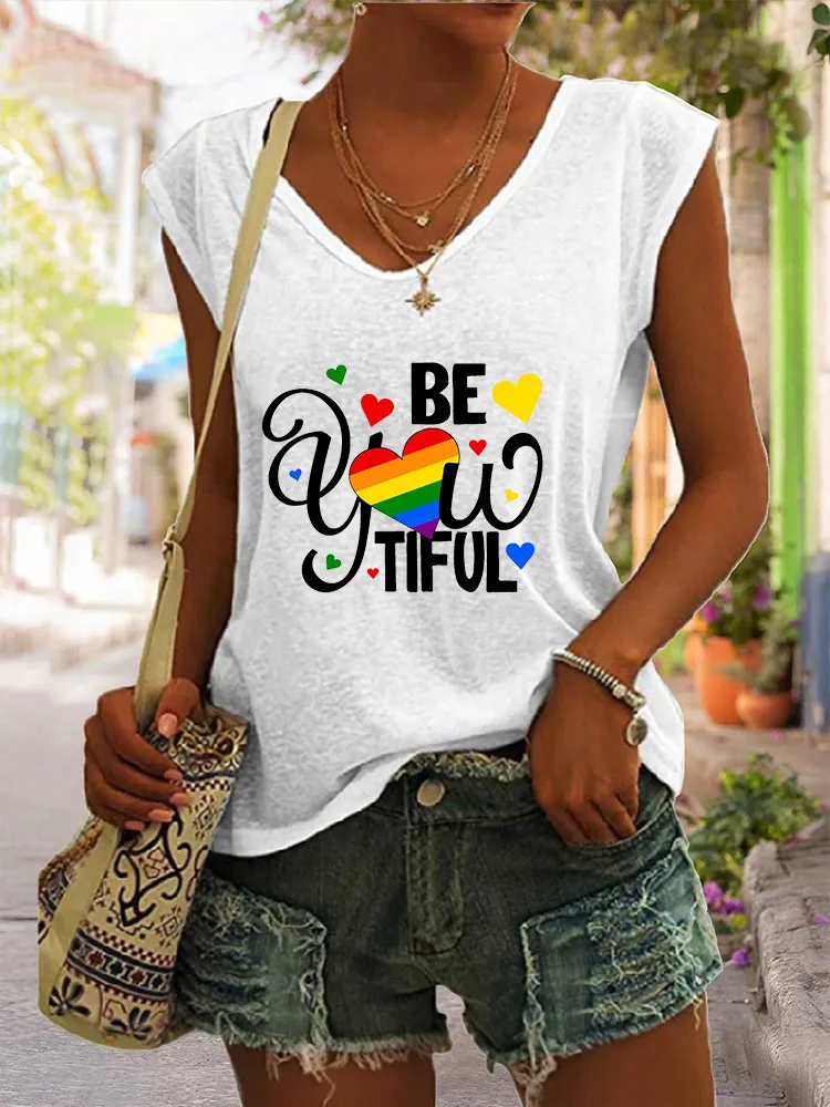Women's Gay Day Be You Want V-neck Vest