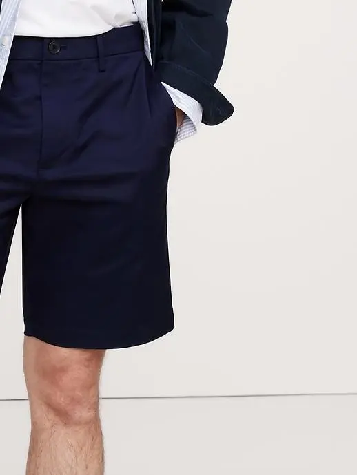 Men's Navy Blue Polyester Blend Shorts