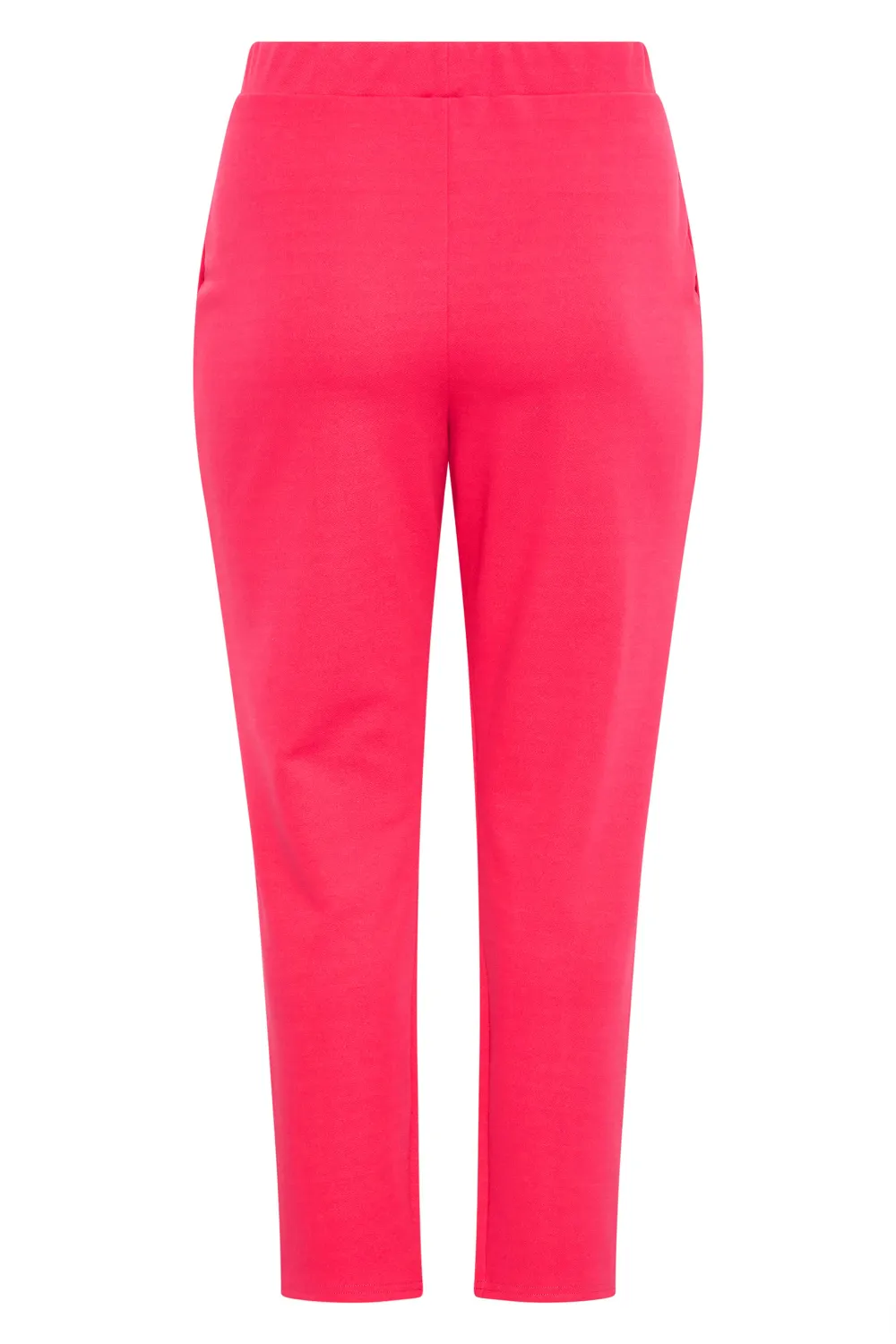 YOURS Curve Hot Pink Split Hem Stretch Tapered Trousers