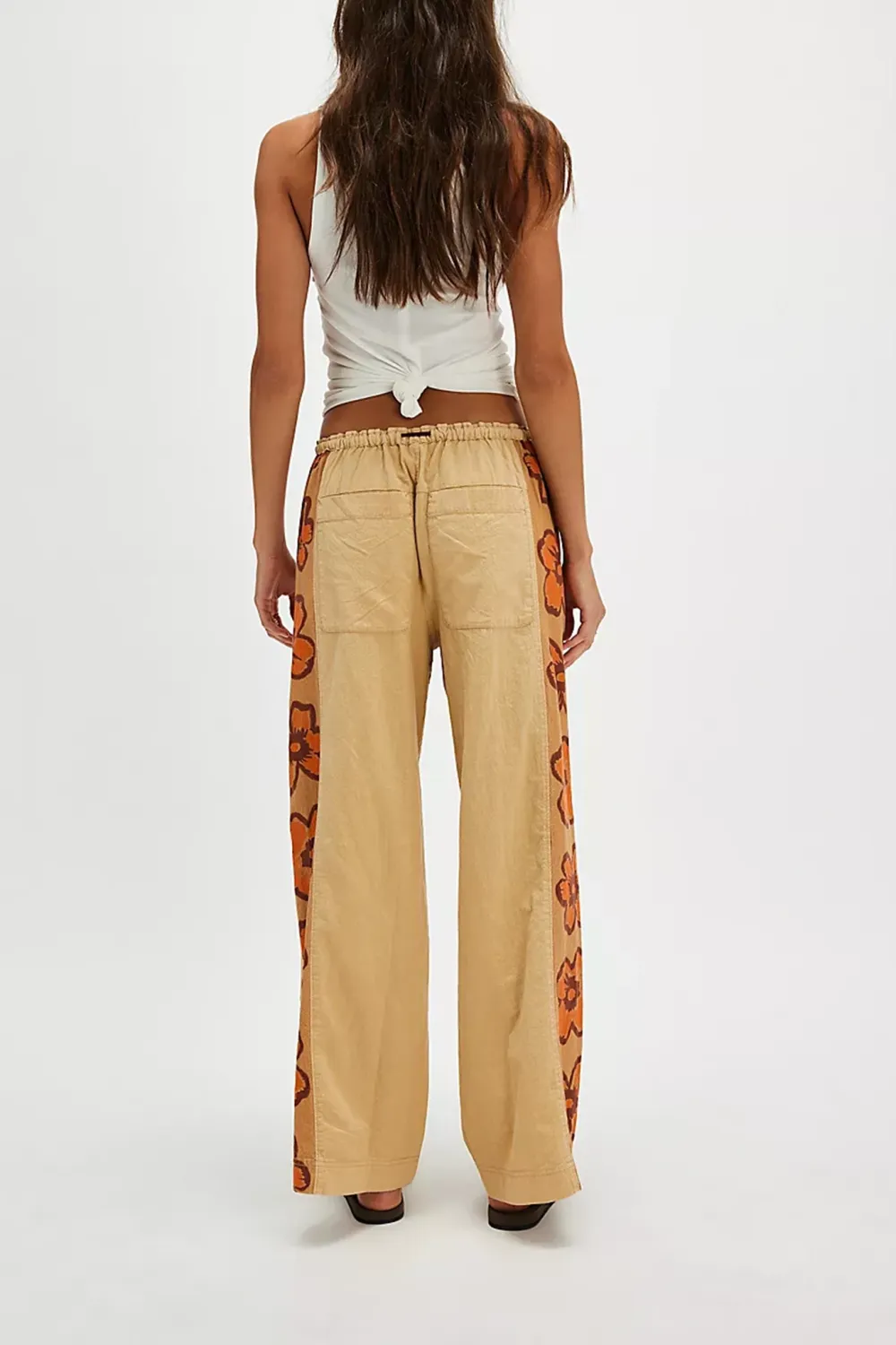 Drawstring Waist Wide Leg Pants