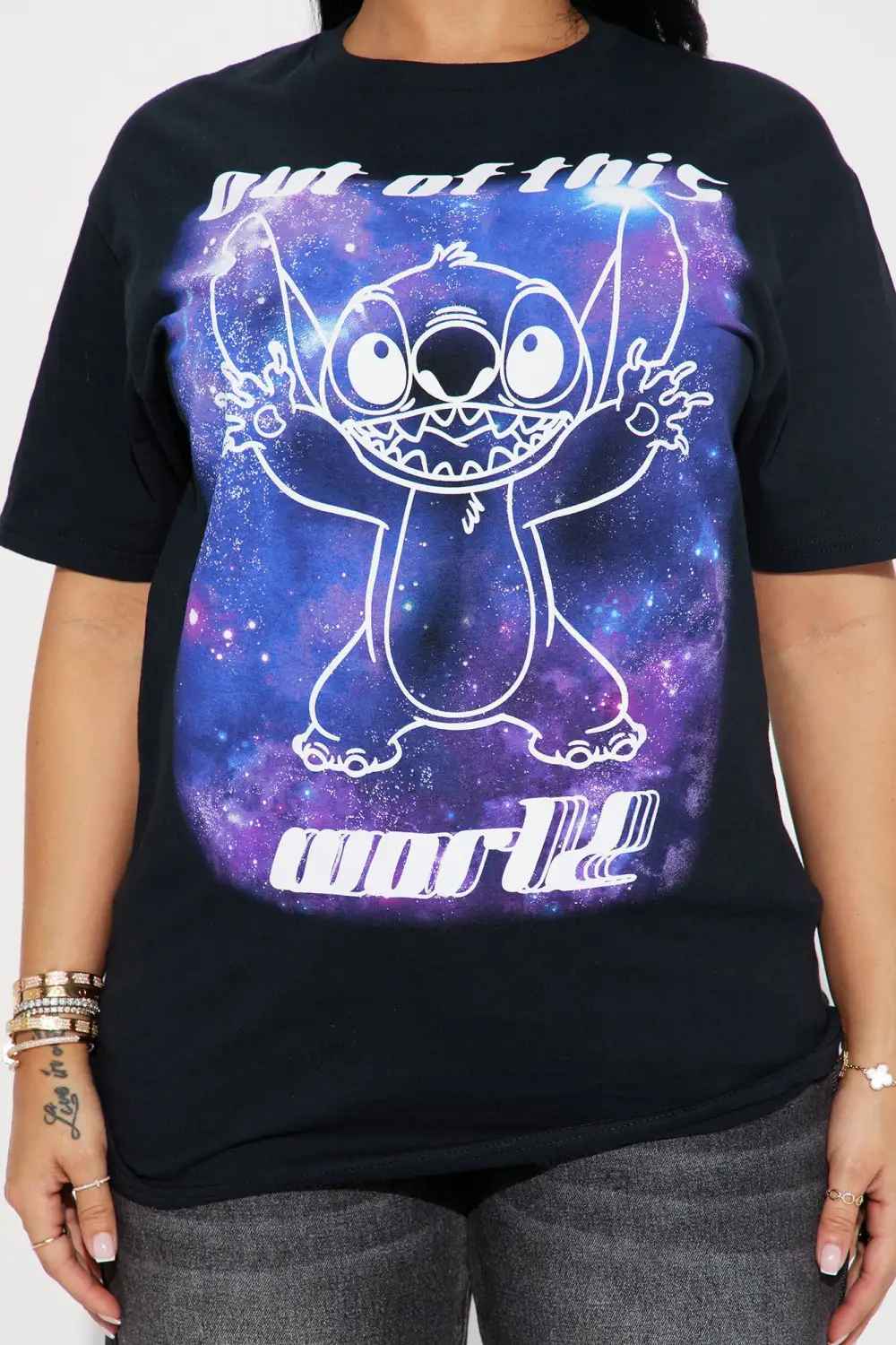Out Of This World Stitch Tee - Black