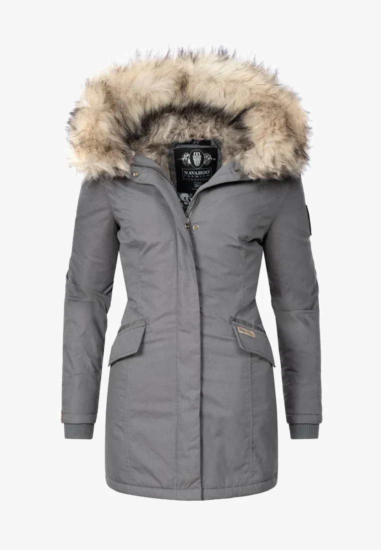 Plain  parka coat pink