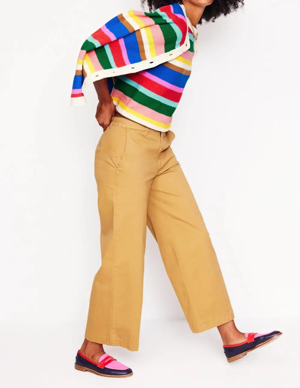 Multicolor Striped Crochet - Trim Tank