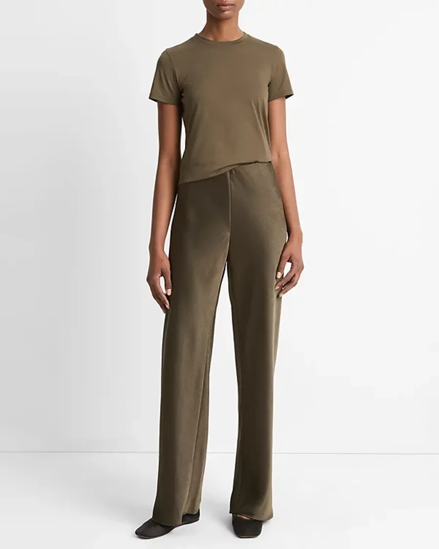 High Waist Fluid Bias Pants