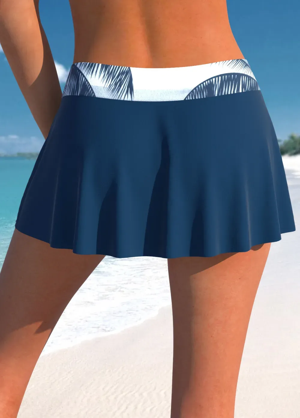 Circular Ring Mid Waisted Paisley Print Tankini Set