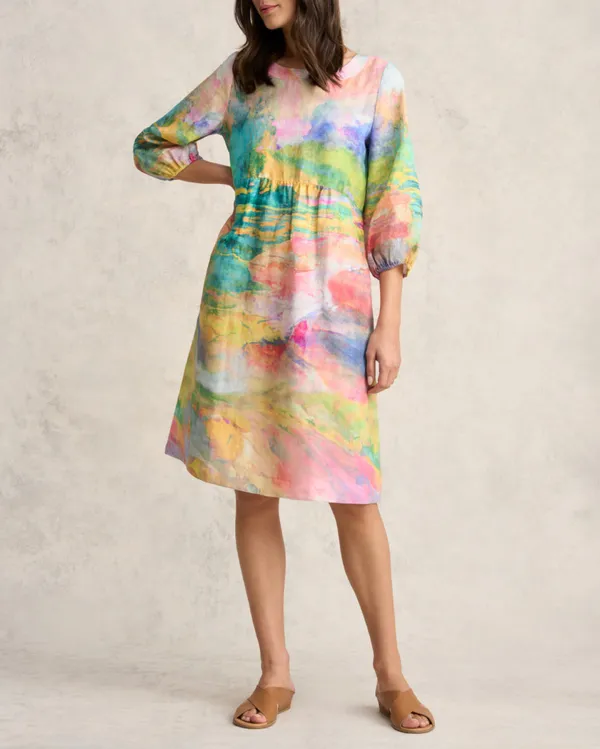 Printed Linen Dress