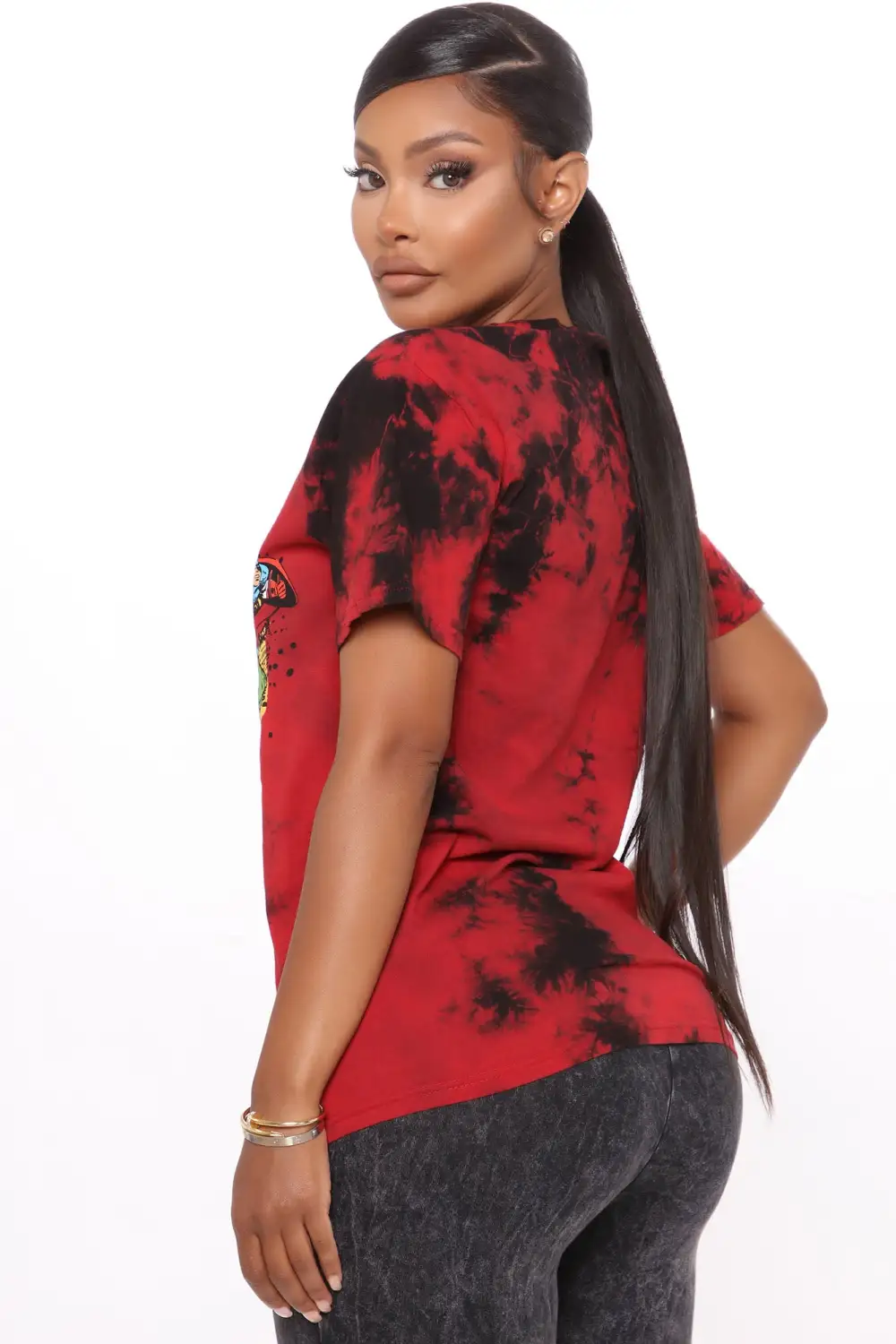 Marvel Comics Tie Dye Top - Red/Black