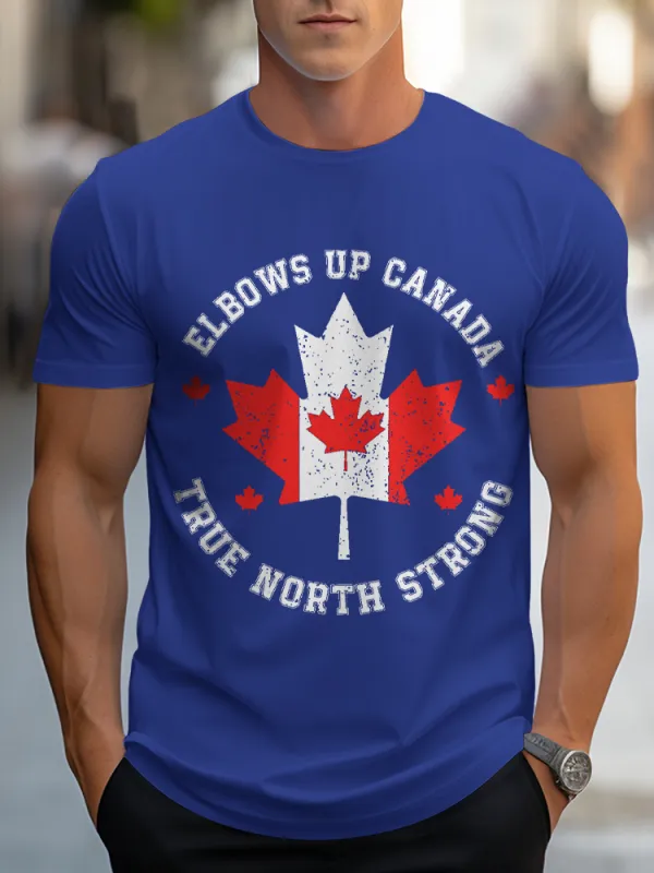 Men'S Elbows Up Canada True North Strong T-Shirt