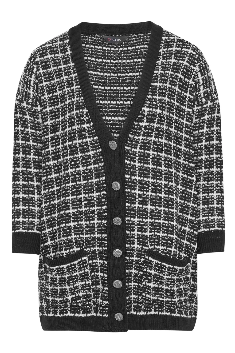 YOURS Curve Black Boucle Cardigan