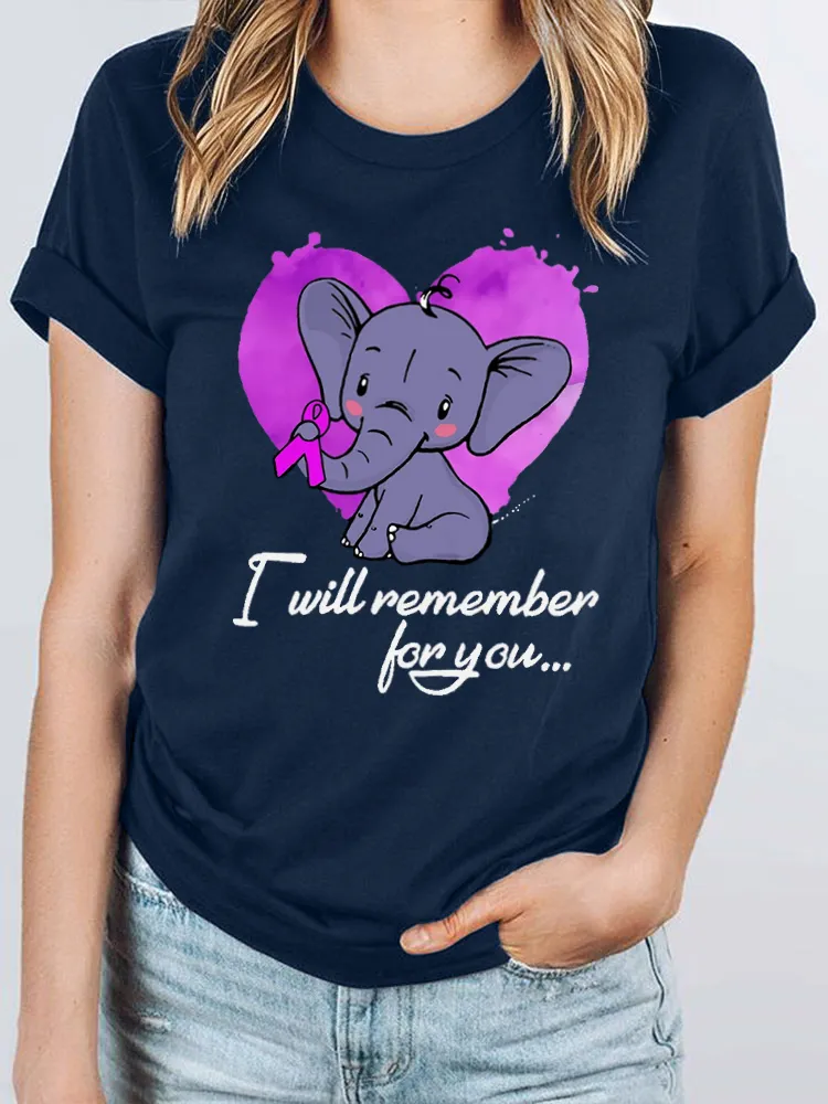 I Will Remember For You Purple Elephant Alzheimers Awareness Alzheimers T Shirt