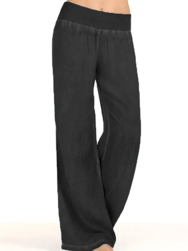 Women's Comfortable Stretch Denim Casual Wide Leg Pants