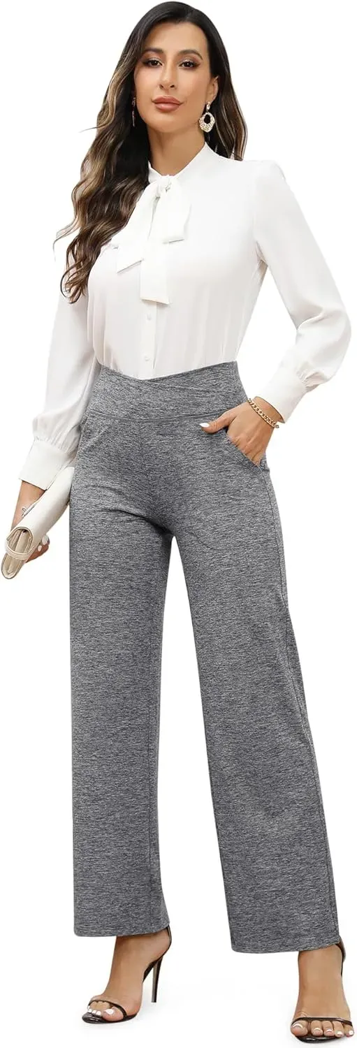 G4Free Wide Leg Pants for Women Loose Yoga Pants with Pockets Petite/Regular/Tall Stretch Casual Lounge Pants