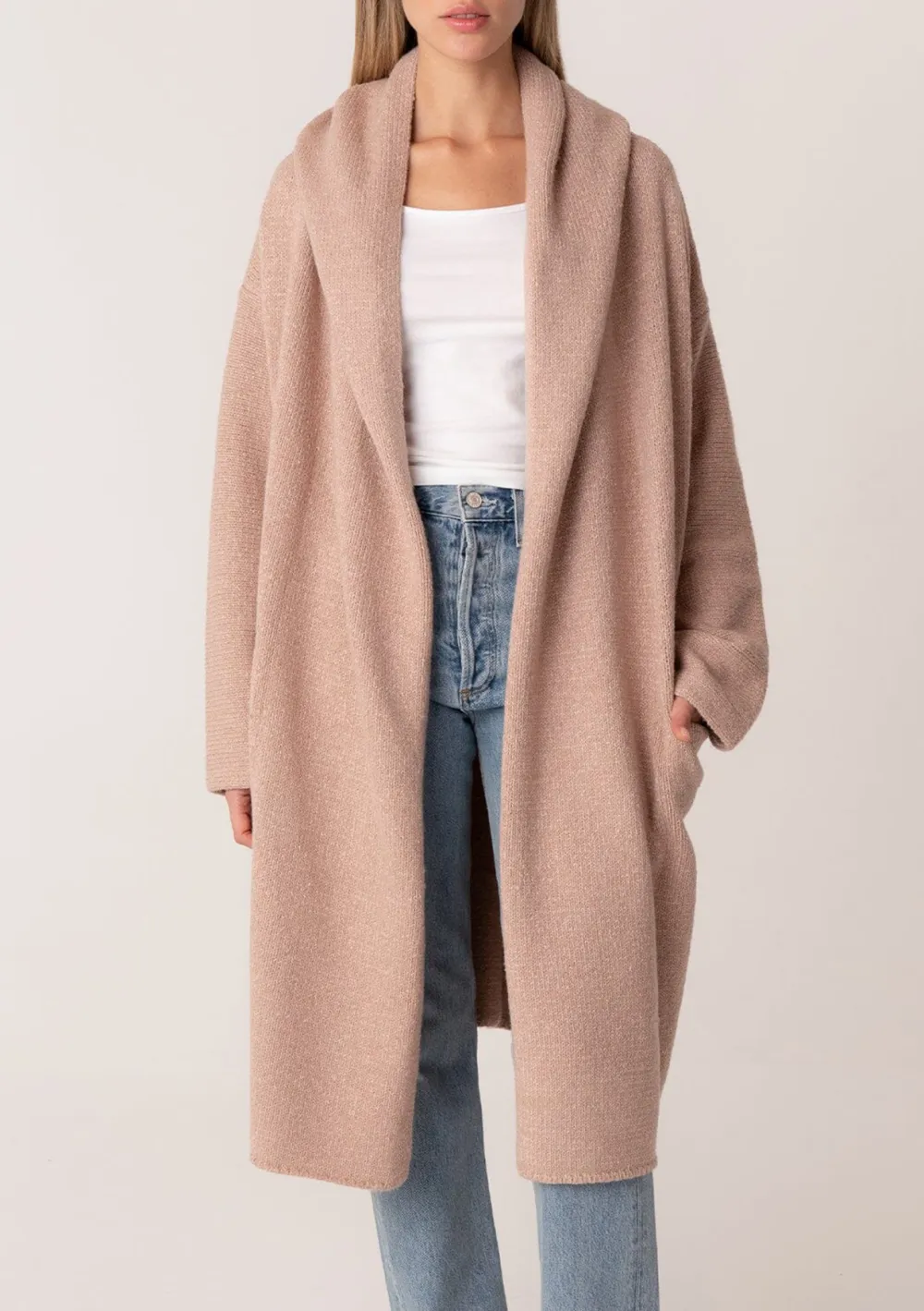 Open Front Hooded Coat