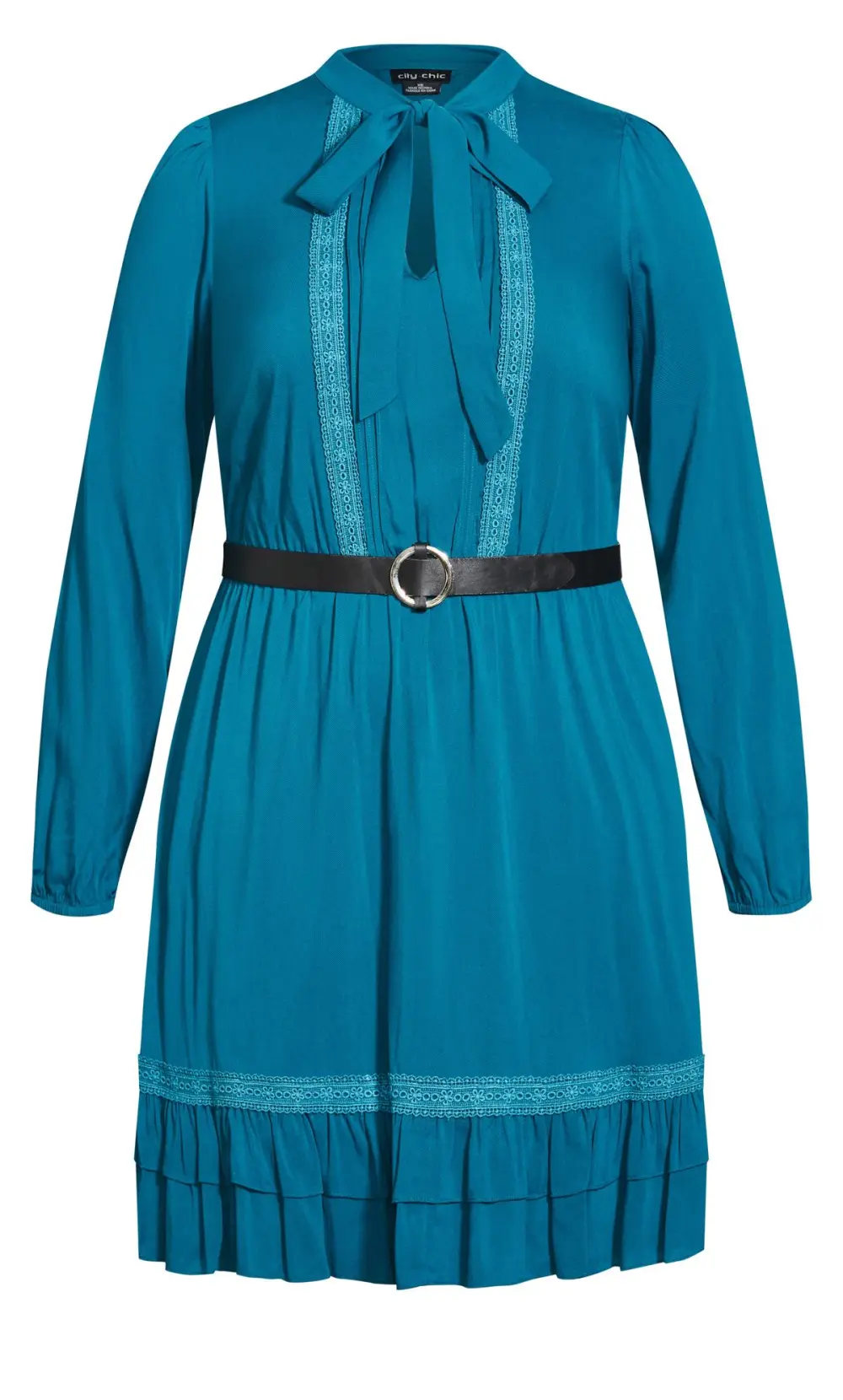 Evans Teal Blue Lace Shirt Dress
