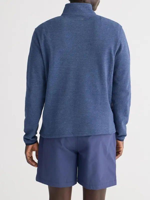 Blue Quarter Zip Men's Casual Sweatshirt