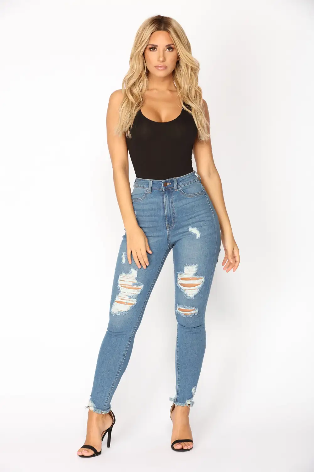 Davina Basic Tank Bodysuit - Black