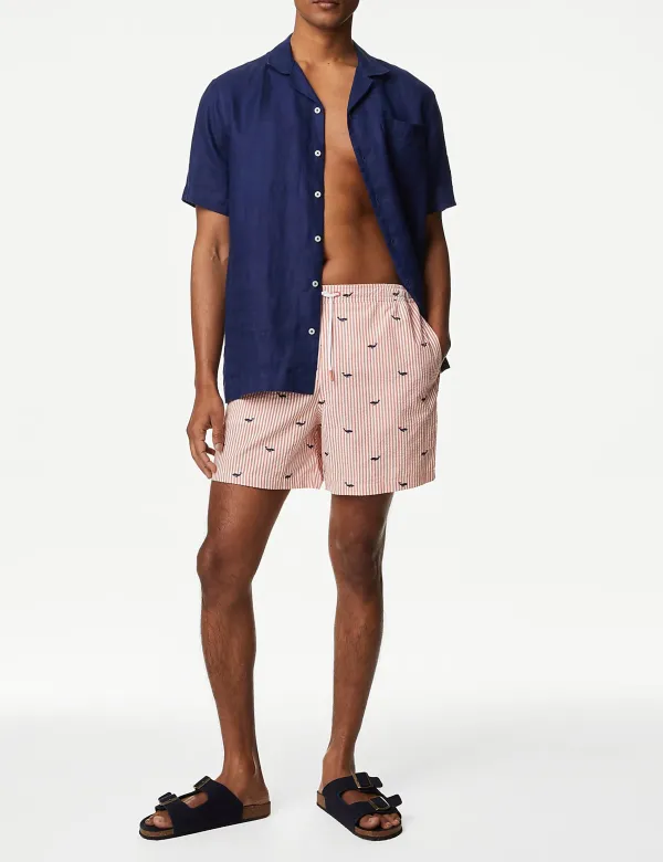 Summer Pink Vertical Striped Shorts