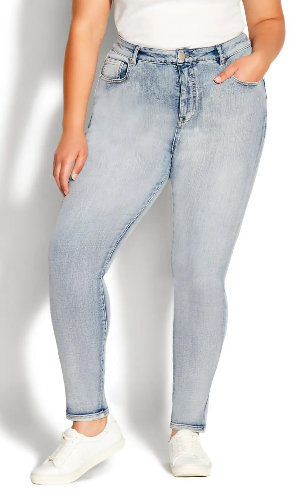 Evans Light Blue Wash Denim Slim Fit Jeans