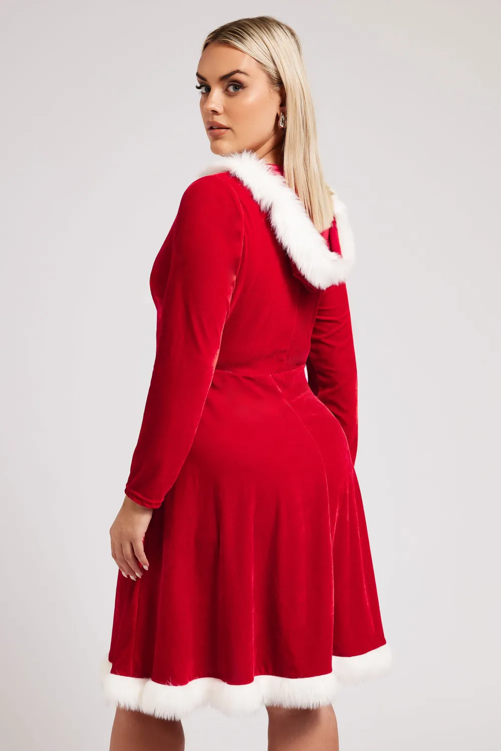 YOURS LONDON Curve Red Velvet Santa Dress