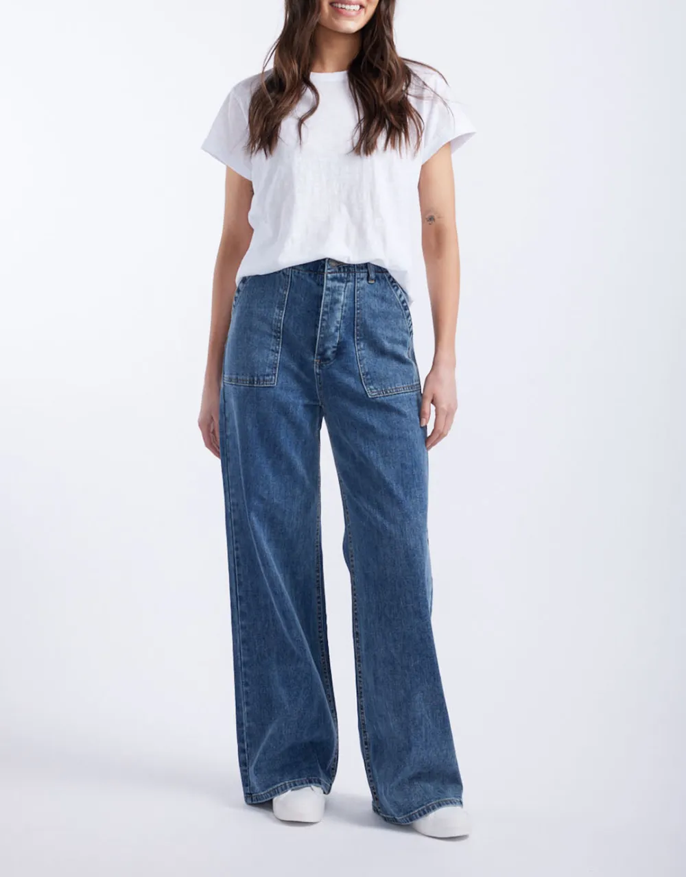 Frankie Wide Leg Jeans - Mid Wash