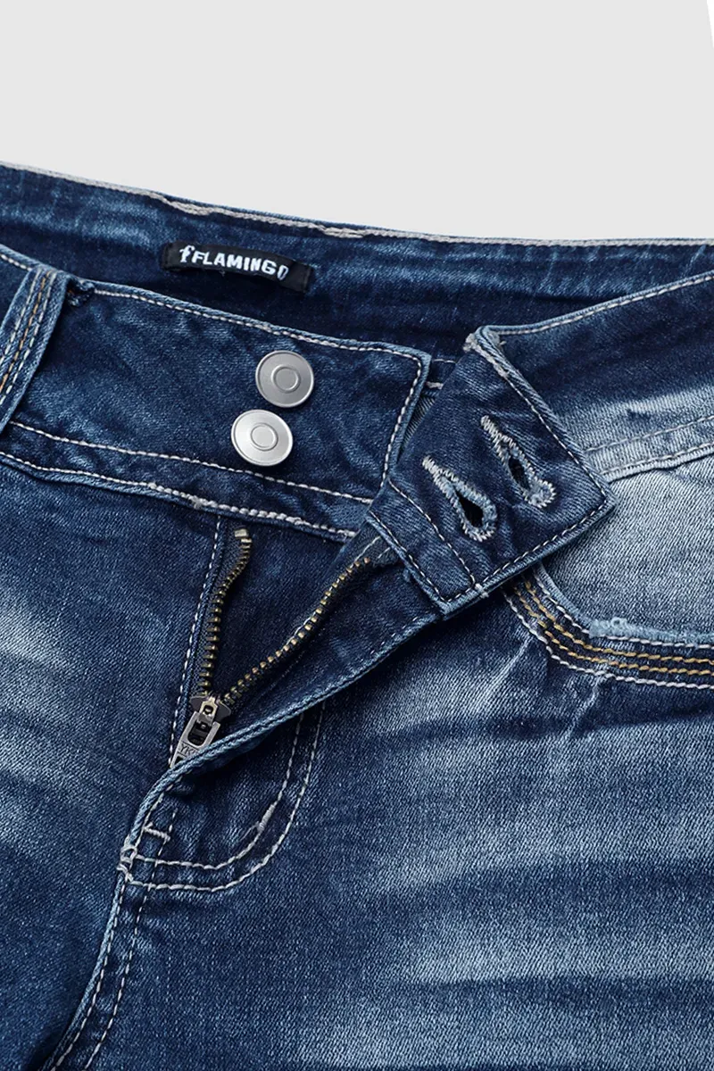 90s Vintage Slant Pocket Mid Waist Bootcut Jeans