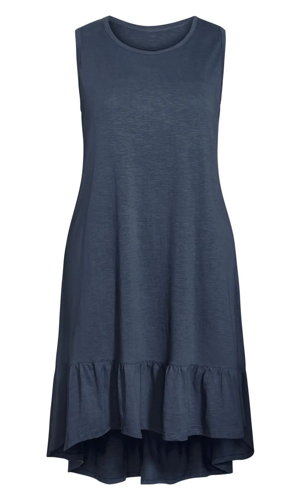 Evans Navy Blue Dipped Frill Hem Midi Dress