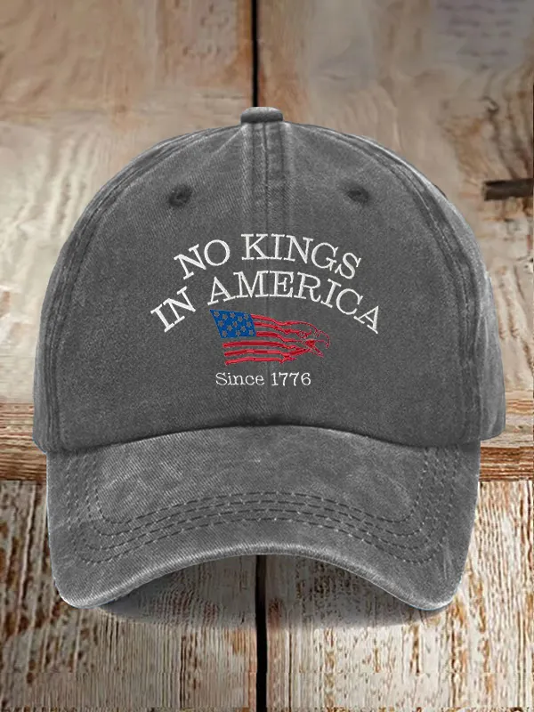 Retro No Kings In America Since 1776 Print Baseball Cap