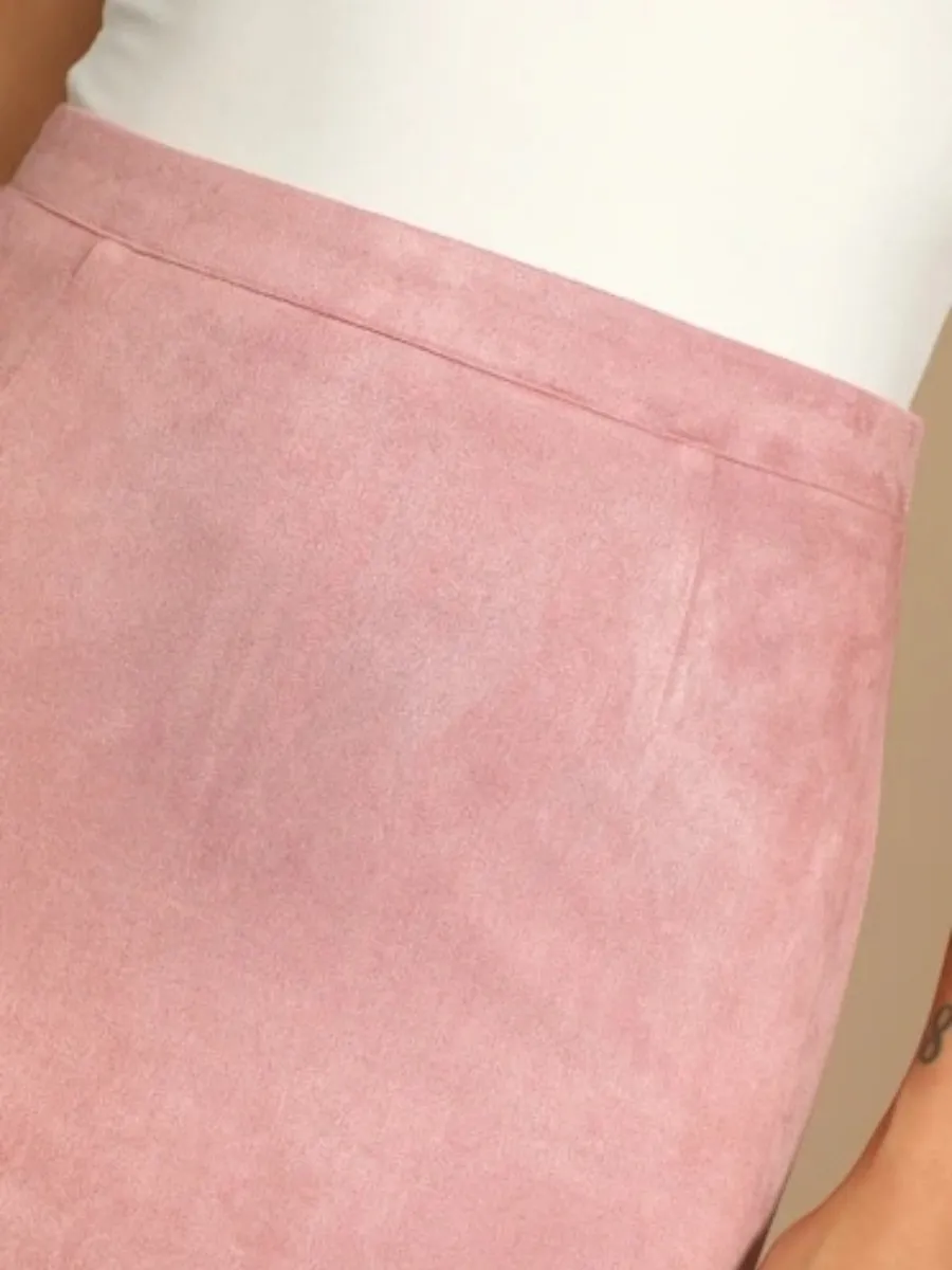 Suede Plain Skirt