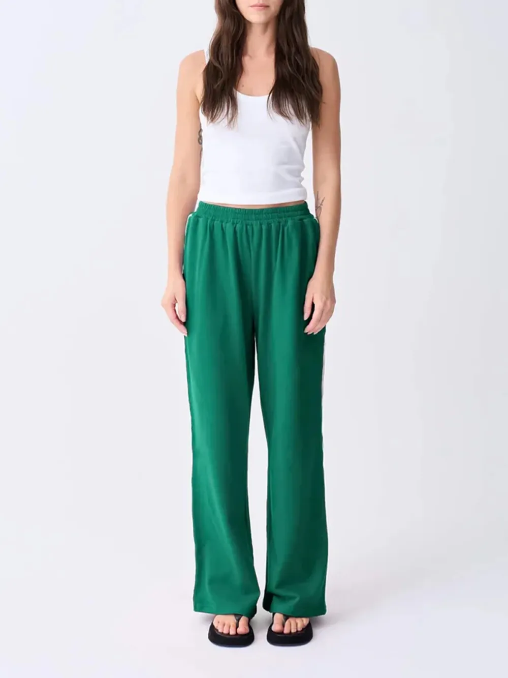 Casual Style Track Pant Green