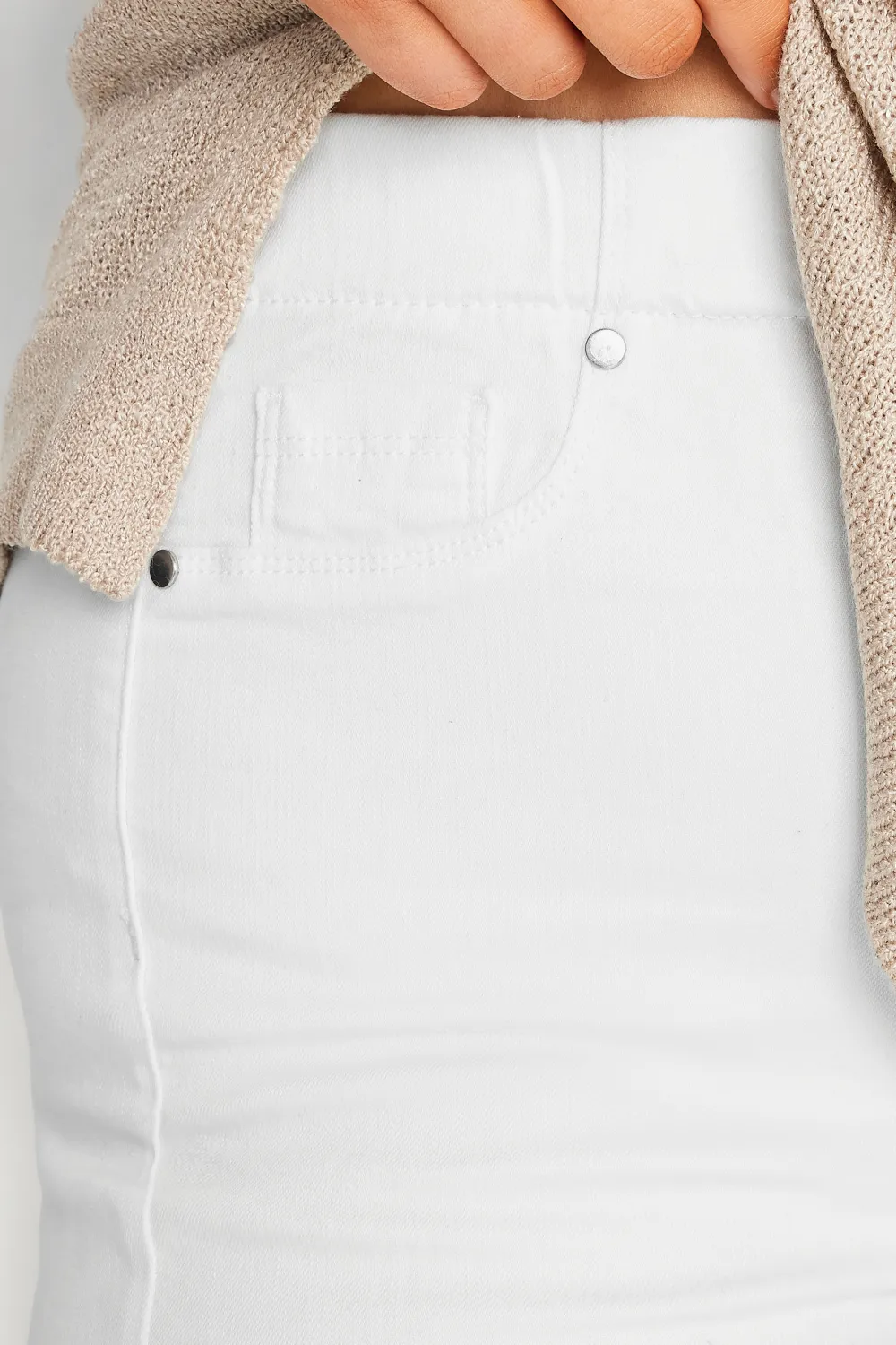 YOURS Curve White Cropped Stretch JENNY Jeggings