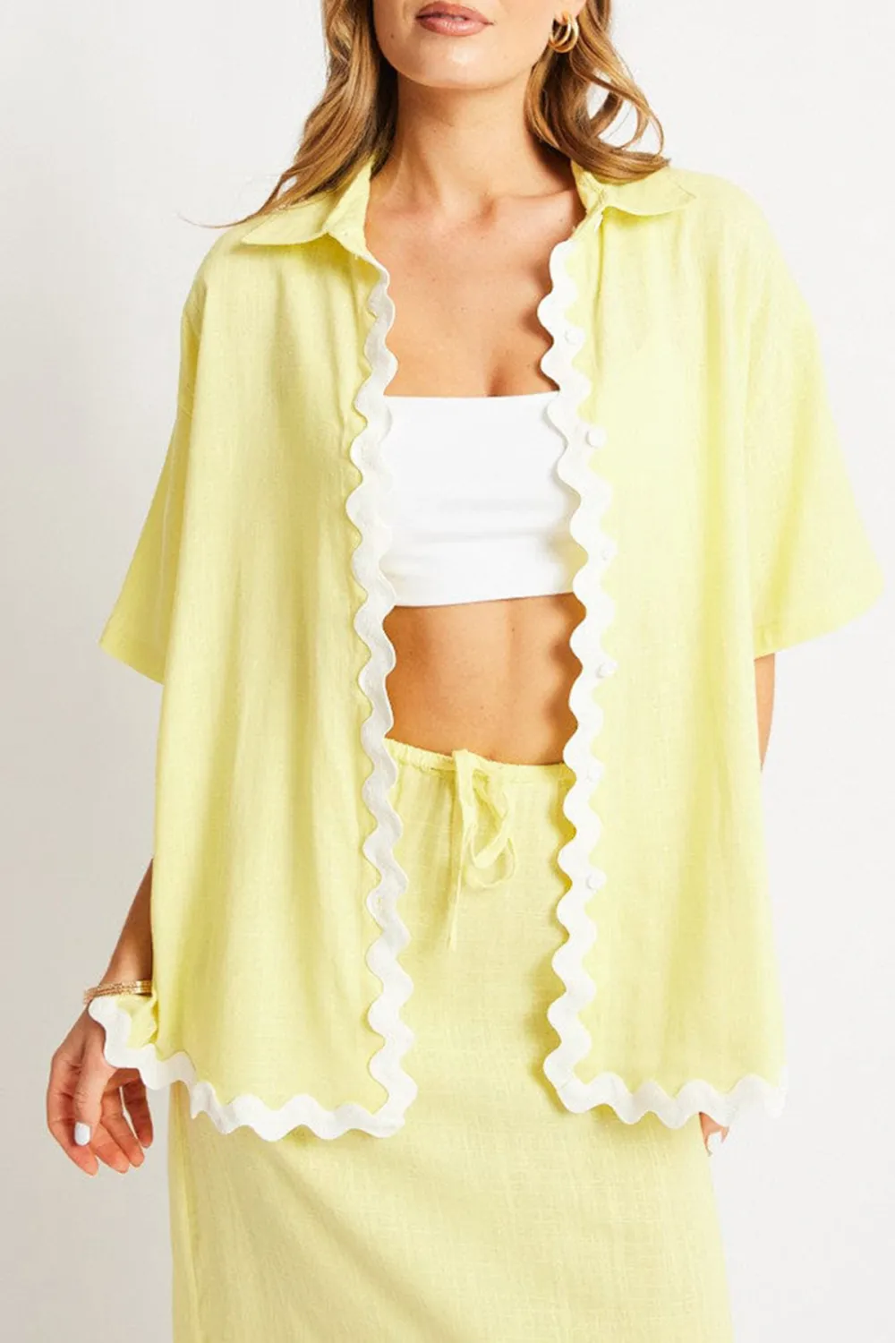 Yellow Relaxed Shirt Short Sleeve Ric Rac