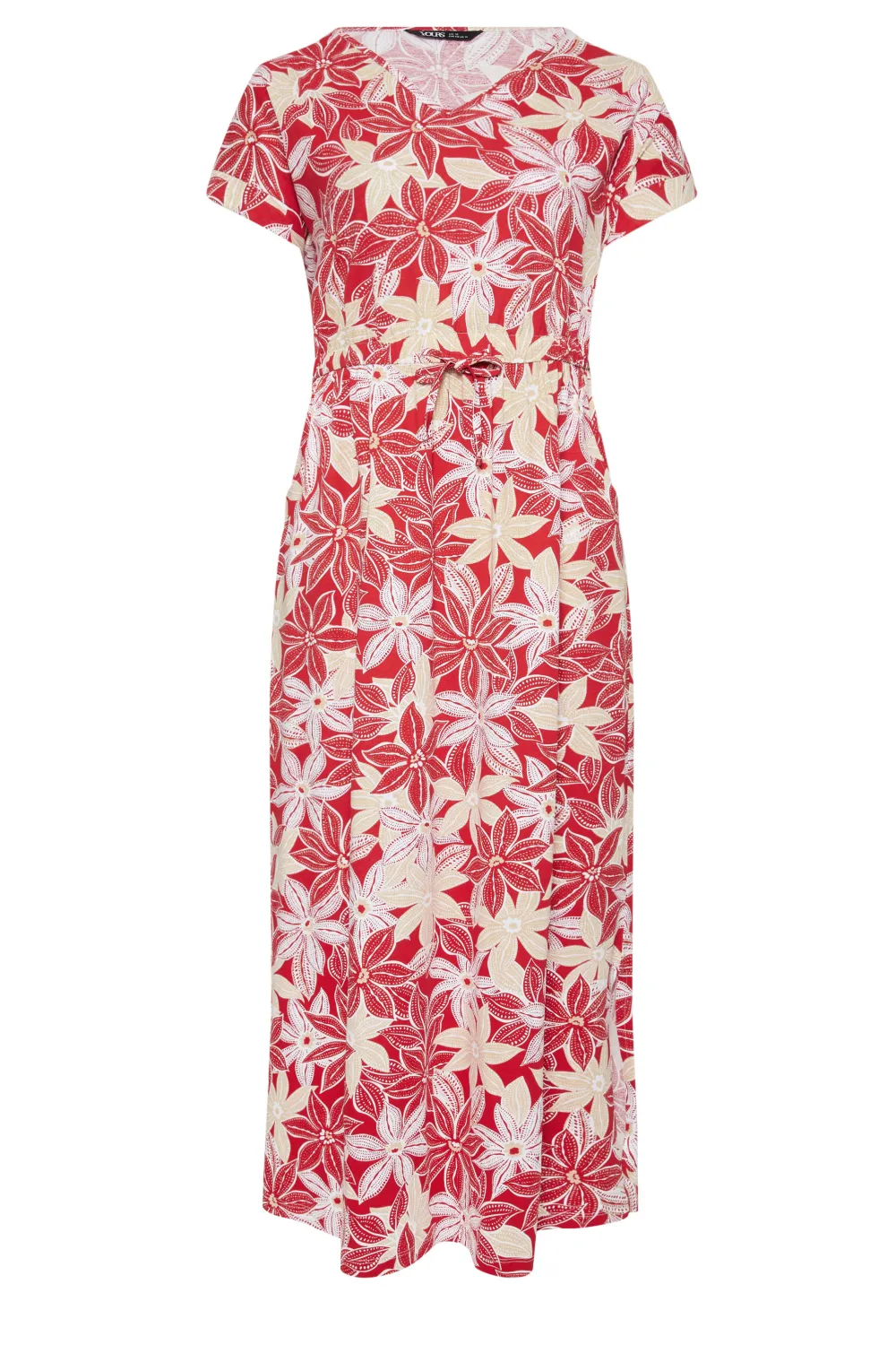 YOURS Curve Red Floral Print Maxi Dress