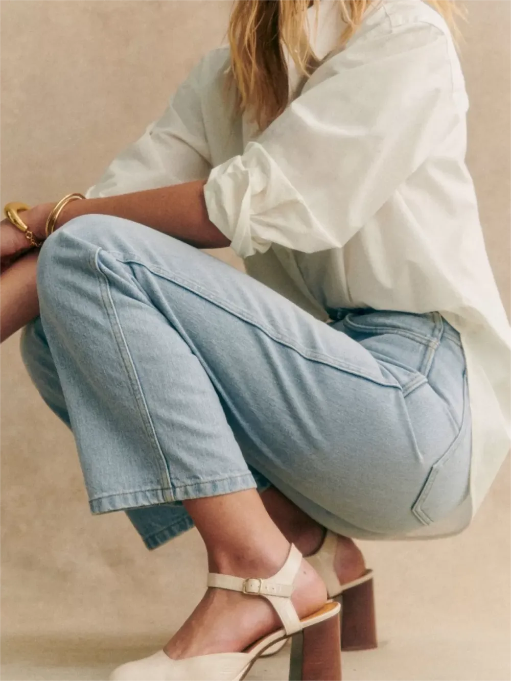 High Waist Denim Trouser