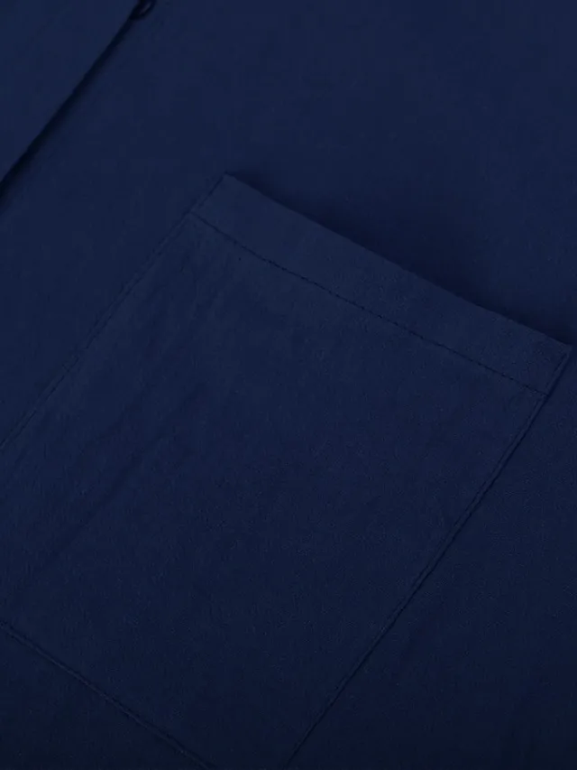 Women's Shirt Blouse Cotton Black White Blue Solid Color Button Pocket 3/4 Length Sleeve Work Daily Streetwear Daily Basic Shirt Collar Regular Fit Spring Fall Fall & Winter