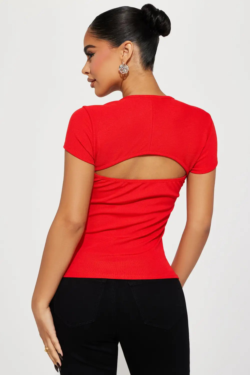Haley Ribbed Top - Red