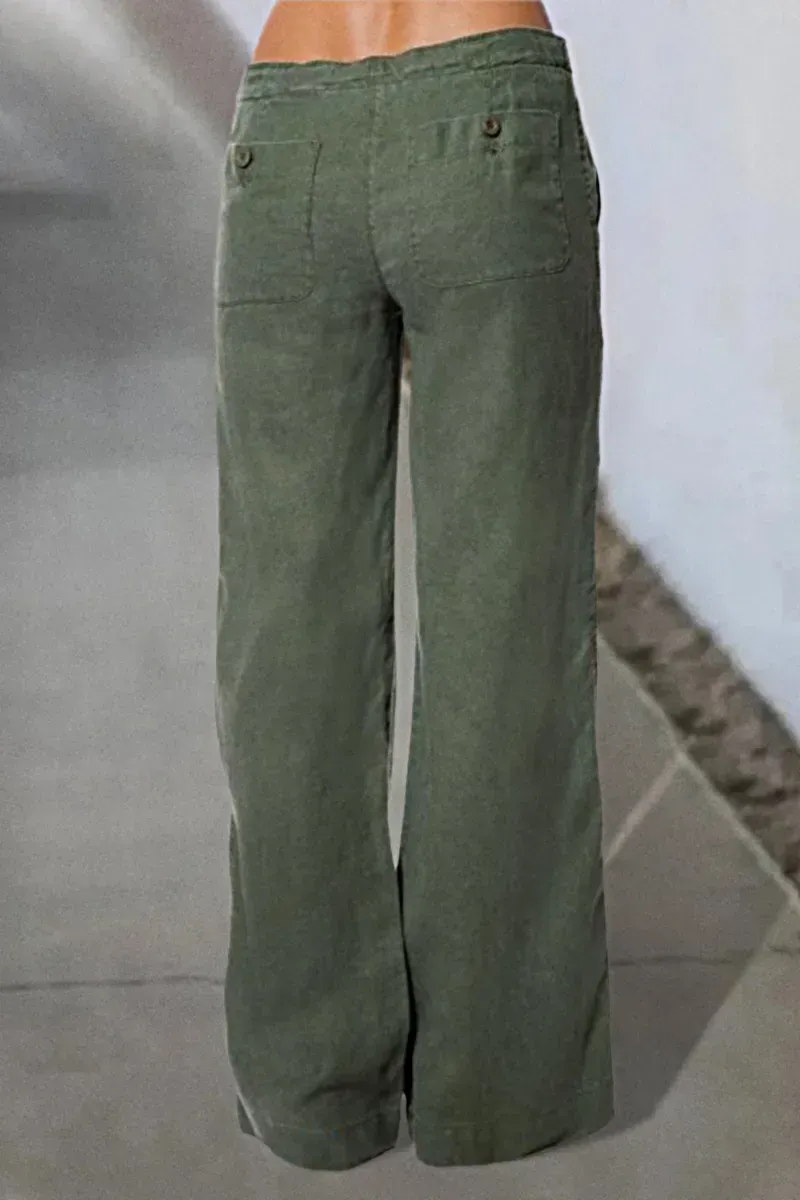 Drawstring Low Waist Wide Leg Jeans