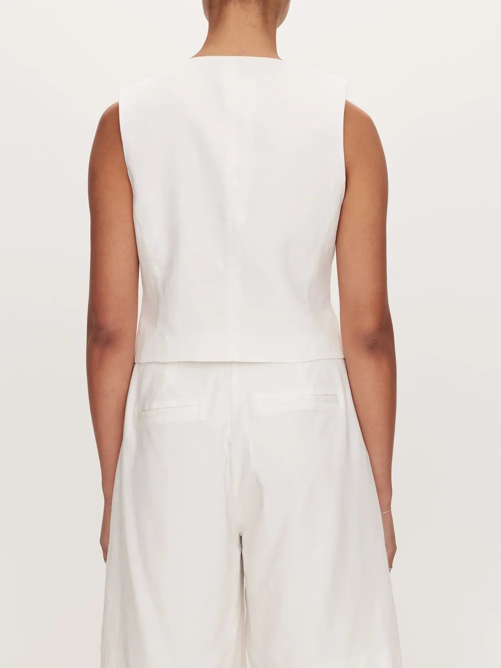 White Asymmetrical Vest