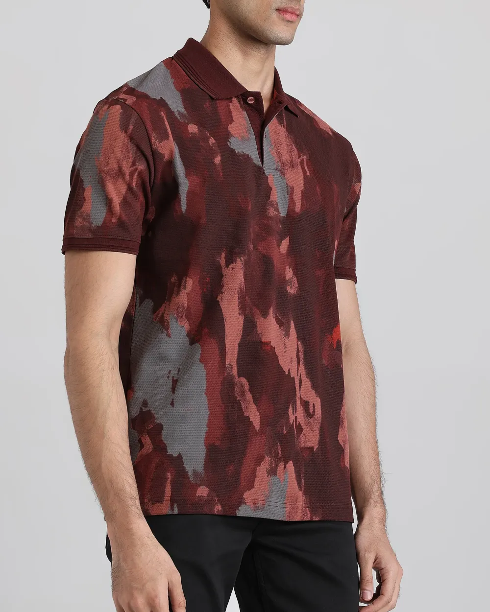 Retro nostalgia Abstract Rust Polo Shirt