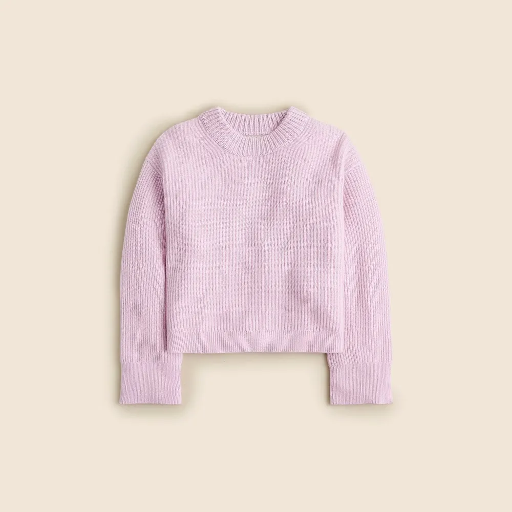 Ribbed Cashmere Cropped Crewneck Sweaters