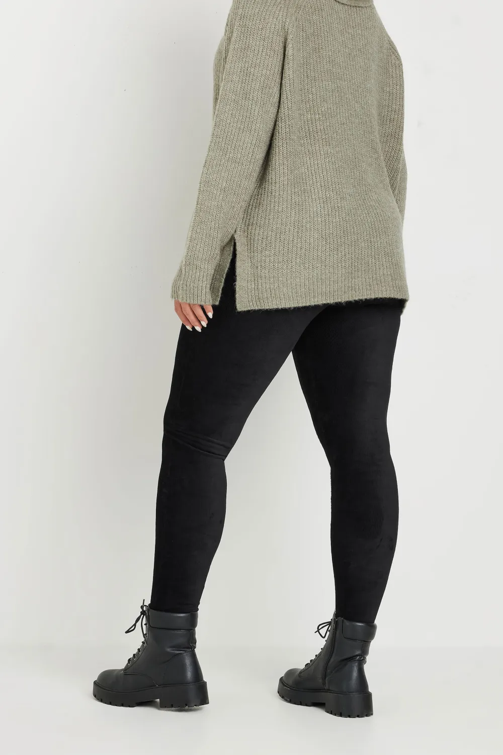 YOURS Curve Black Cord Stretch Leggings