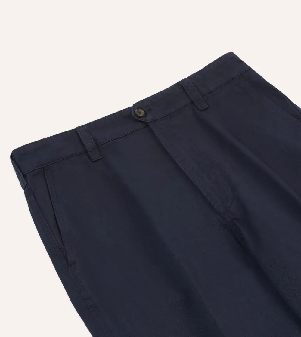 Daily Navy Cotton Flat Front Chino